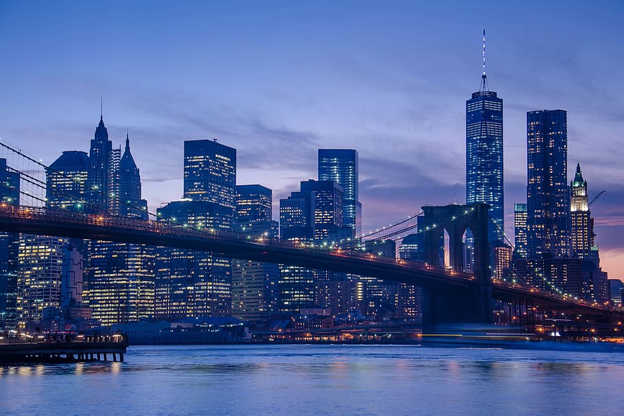 New York City evening skyline